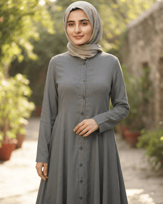 "Anaya"-Gray Abaya - alsaadabaya