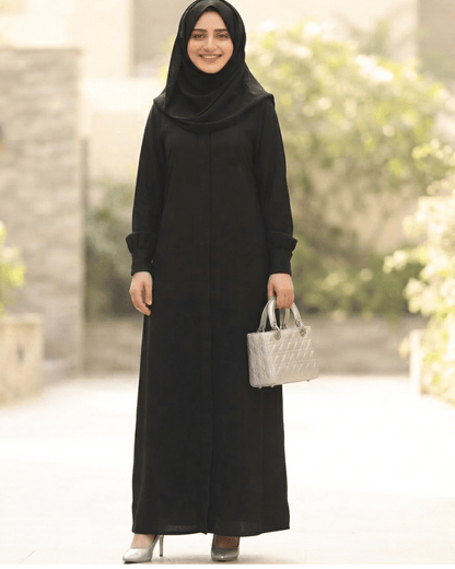 Hani Abaya black - side view | elegant modest fashion | alsaadabaya|Pakistan