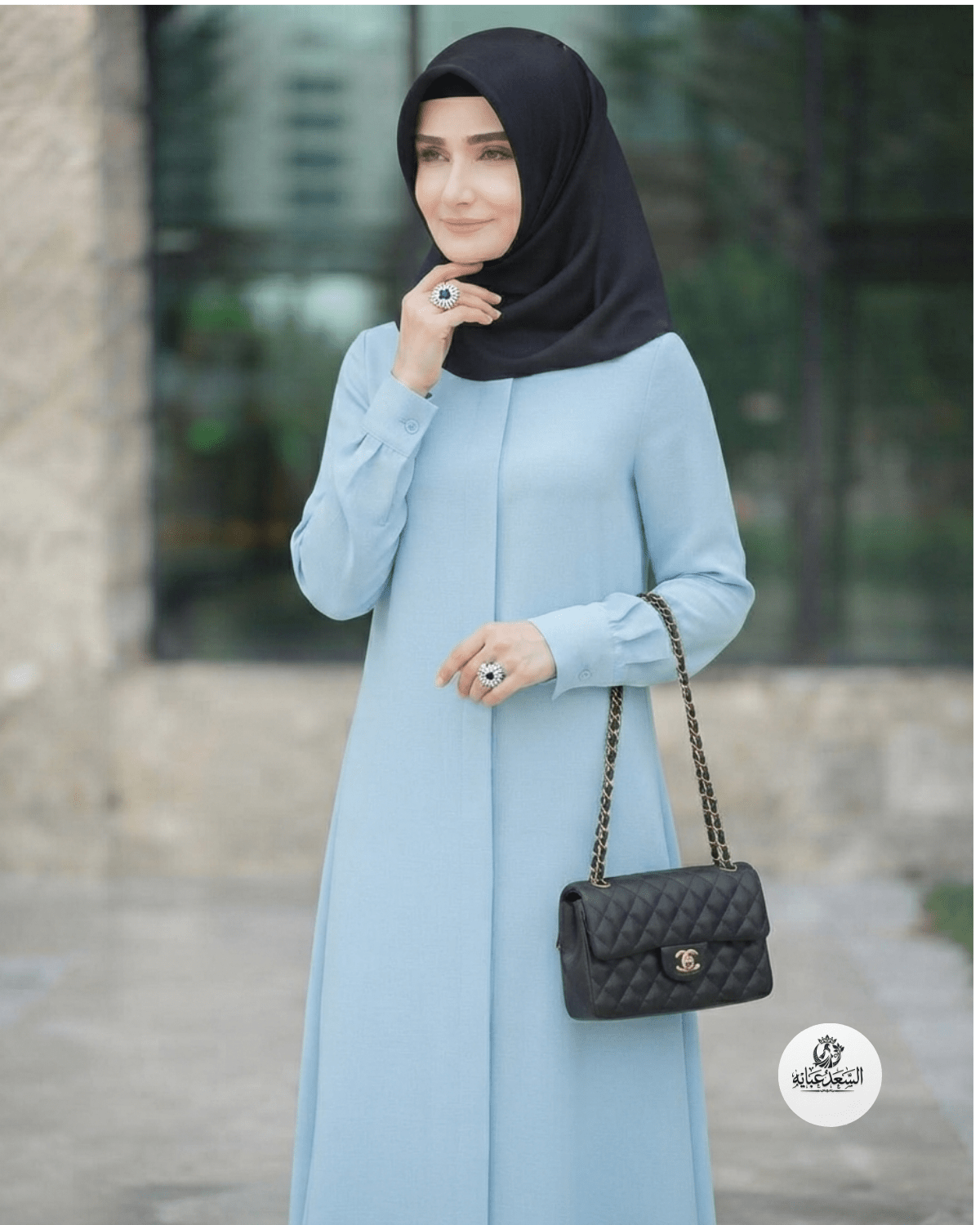 *"Hani" Abaya -Sky Blue - alsaadabaya