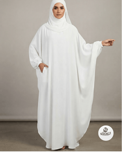 *"Zevi" Kaftan Abaya- White - alsaadabaya