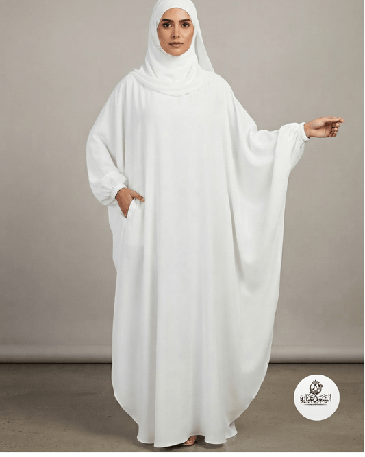 *"Zevi" Kaftan Abaya- White - alsaadabaya