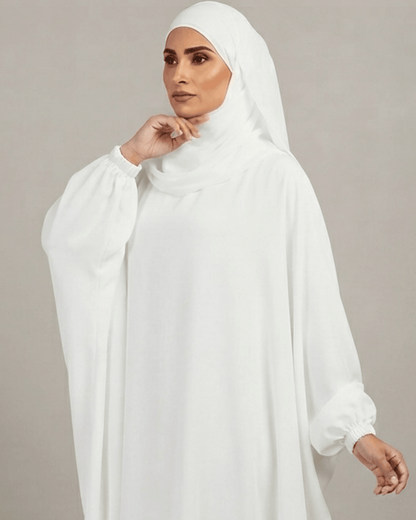 *"Zevi" Kaftan Abaya- White - alsaadabaya