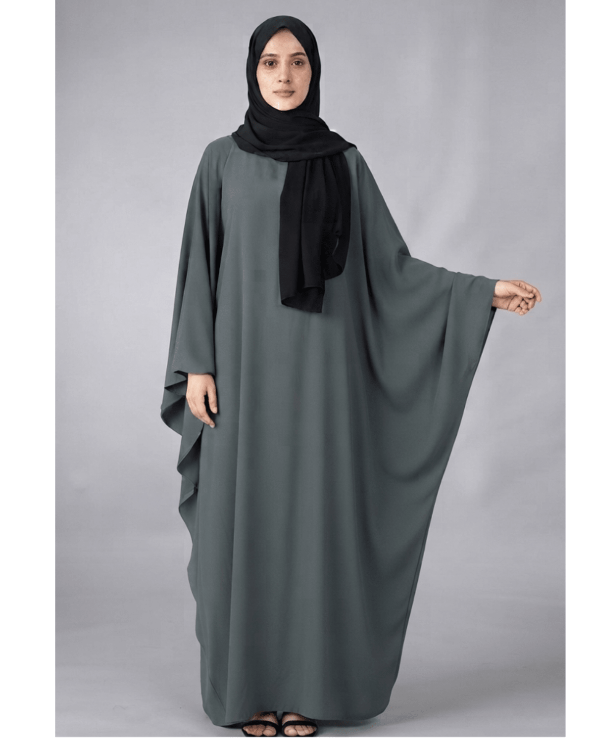 "Zevi"Kaftan Abaya-Gray - alsaadabaya